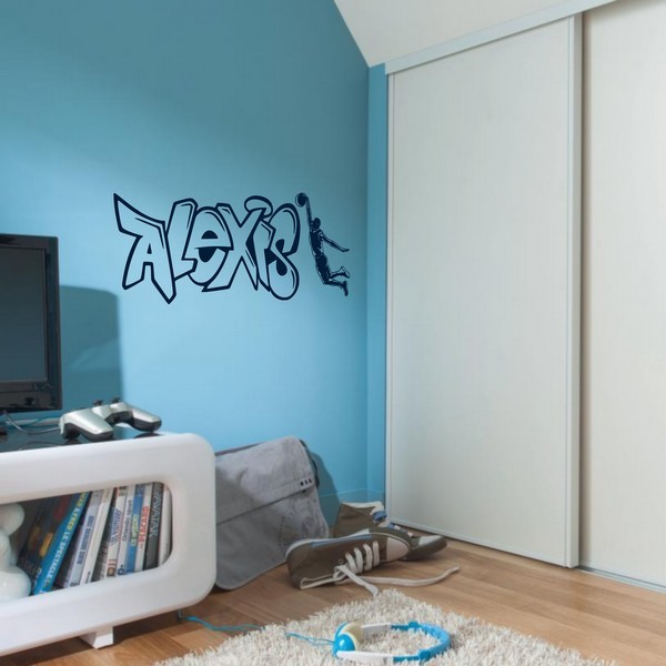 Exemple de stickers muraux: Alexis Graffiti Basketball